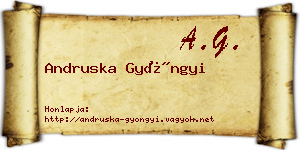 Andruska Gyöngyi névjegykártya