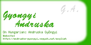 gyongyi andruska business card